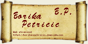Borika Petričić vizit kartica